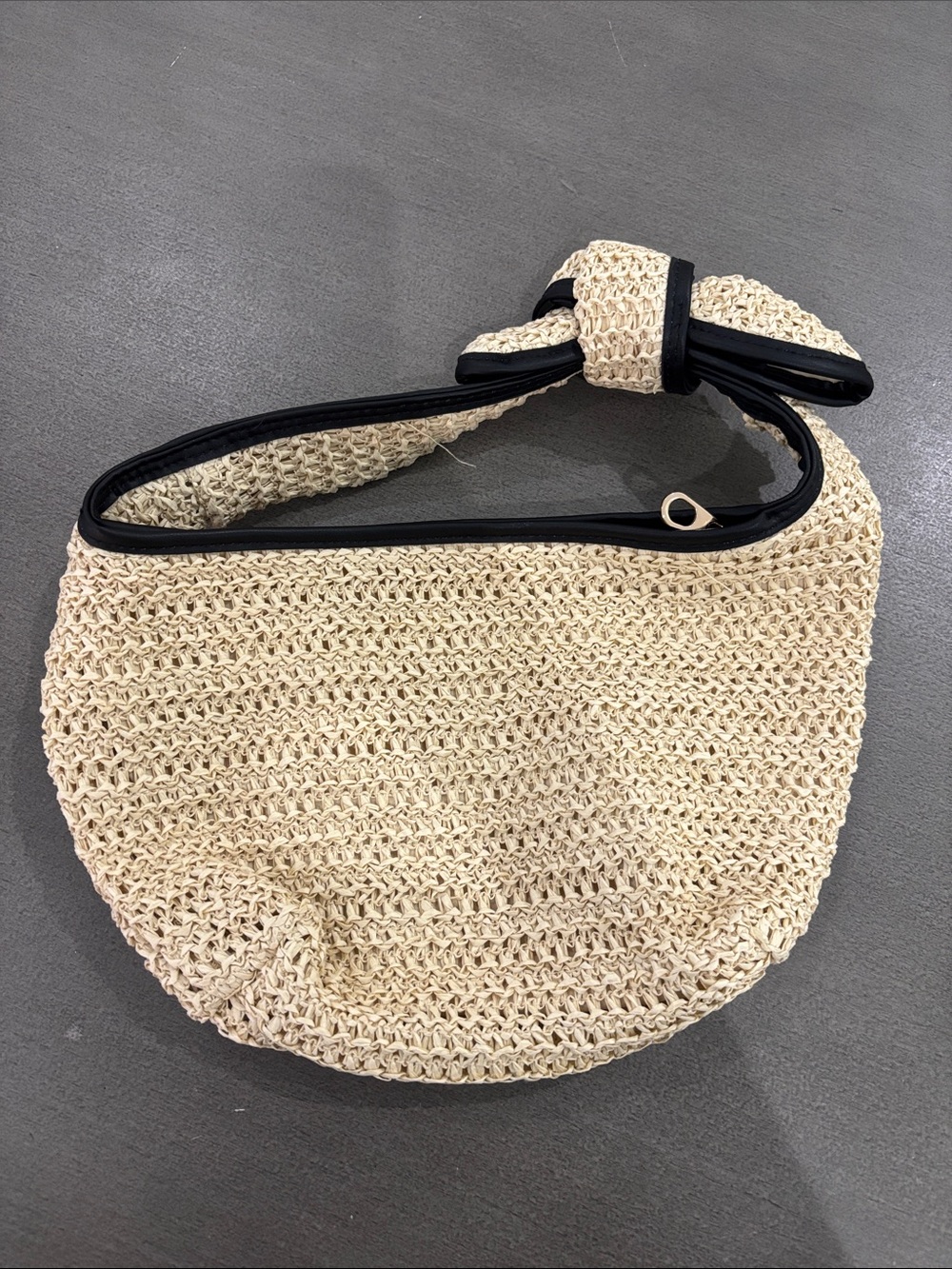NWOT Woven Shoulder Bag with Black Trim